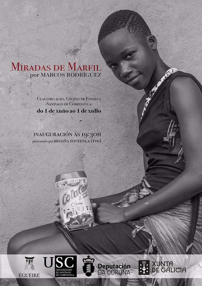 Exposición del fotógrafo Marcos Rodríguez titulada "Miradas de Marfil" de su viaje con Egueire a Costa de Marfil