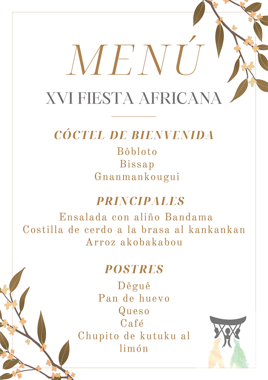 Menu XVI Festa Africana